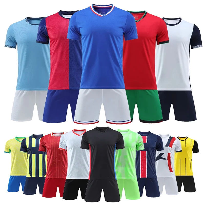 Wholesale Custom Football Jersey Set Soccer Uniform Tracksuits For Men Team Training Suit Child Football Clothing Soccer Clothes