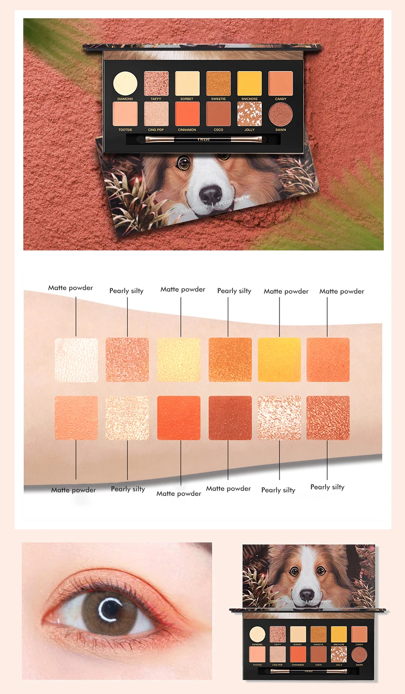 New Private Label 12 Colors Eye Shadow Professional Cardboard Makeup  Custom Color Shimmer Matte Pearl Palette Eyeshadow