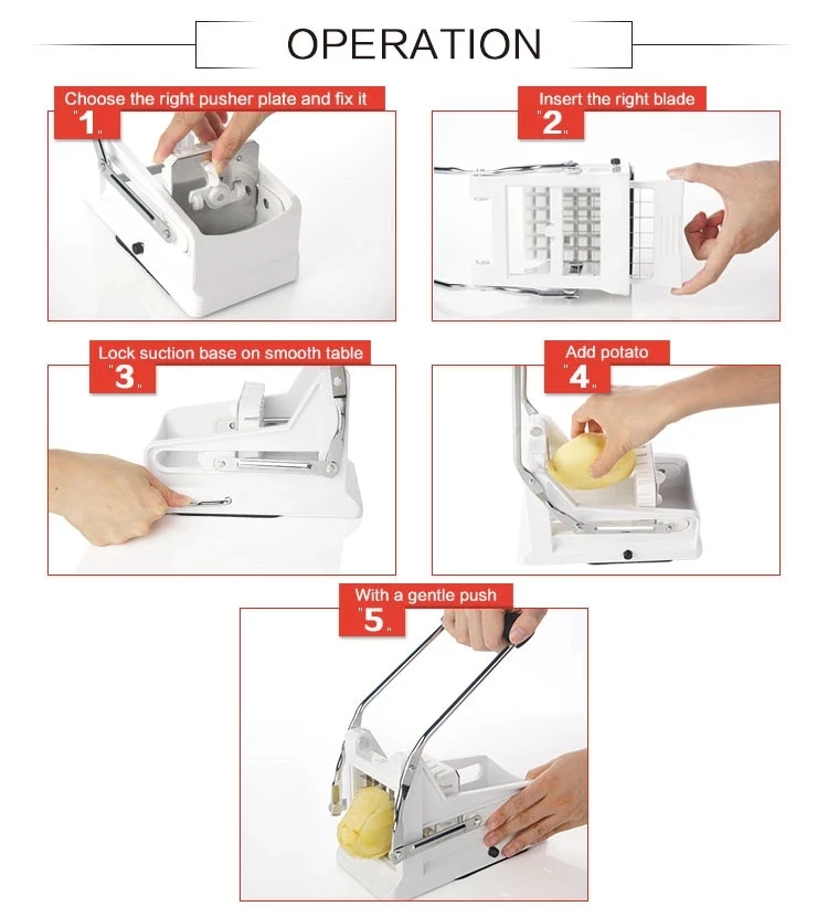 Multifunctional Manual Kitchen French Fries Potato Chips Cutter Slicer Chopper Vegetable Cutter Fruit Salad Cutter