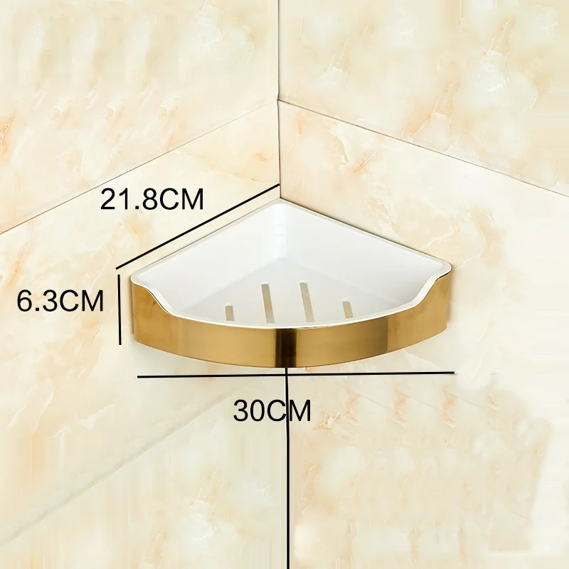 Black Tri-angle 304 stainless steel Bathroom Storage shampoo Shower Corner shelf