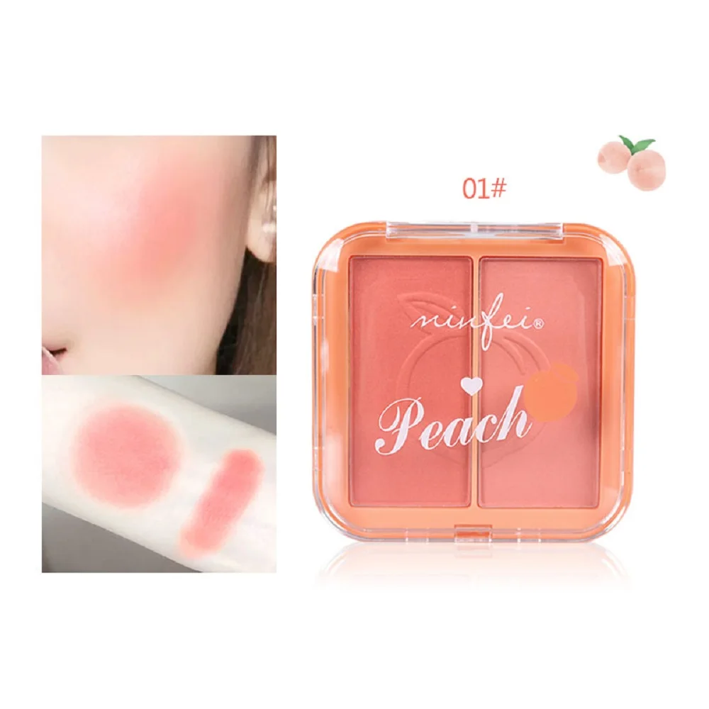 
Peach Natural Double Color Cheek is Red Improve Color of Skin Exquisite Rouge Mood Blush Plate Makeup Cosmetics Waterproof 