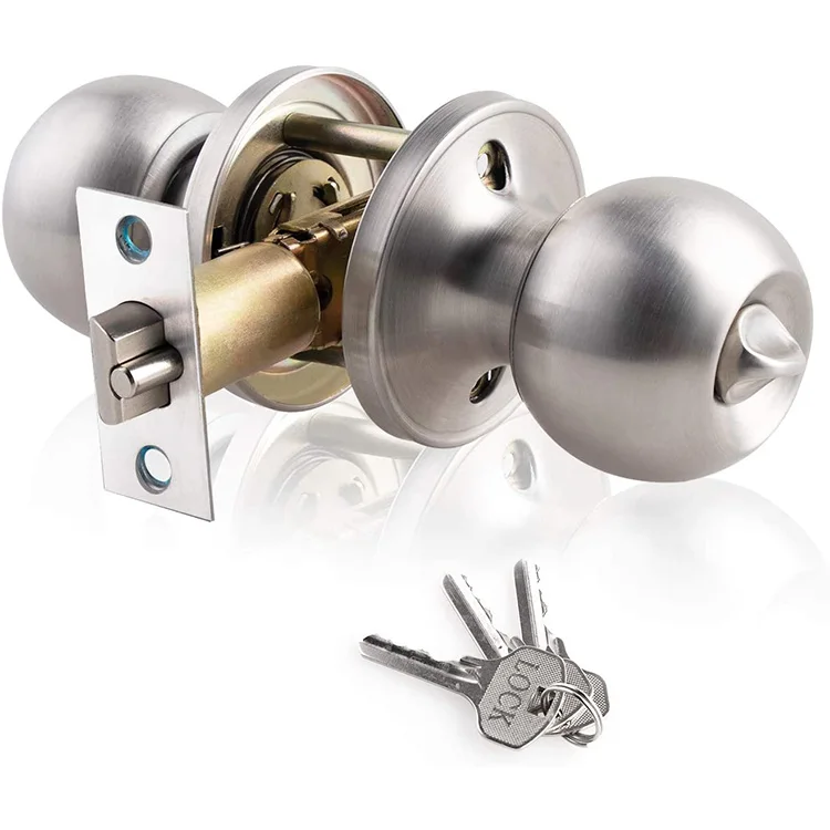 Factory Wholesale Brushed Nickel Stainless Steel Door Knob Lever Lock for Bathroom Window Entrance Privacy Passage Handles