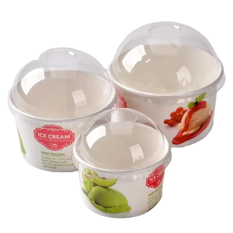 16oz disposable ice cream packaging ice cream container tubs with lid paper ice cream cup