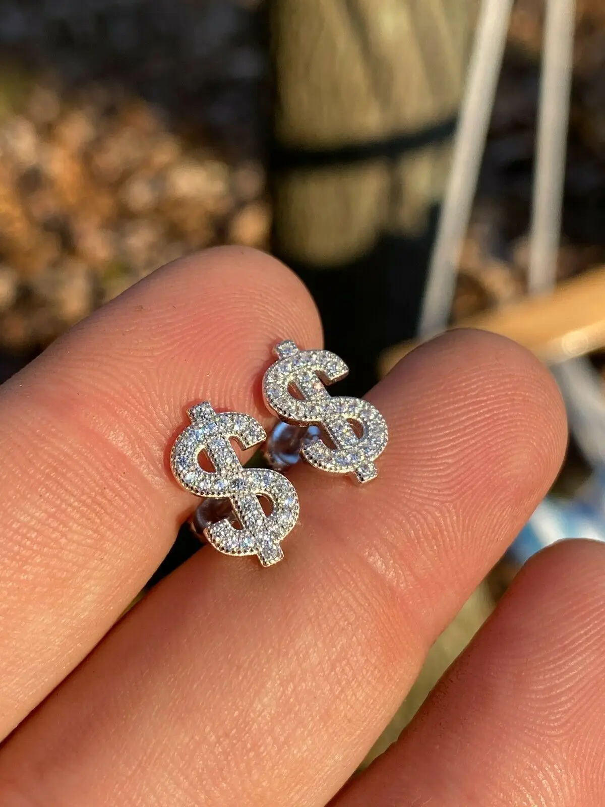 high quality micro pave cz sparking bling women men jewelry wholesale ice cz dollar stud earring