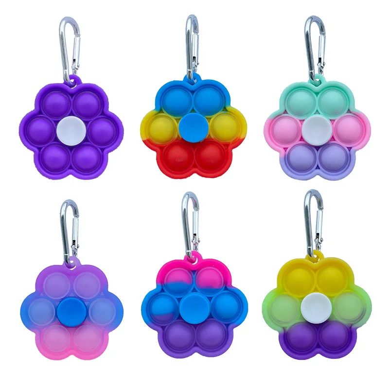 2022 New Design Soft Food Grand Silicone Pop Fidget Spinners Toy Easter Basket Stuffers And  Keychain 3 In 1 Popular Toys