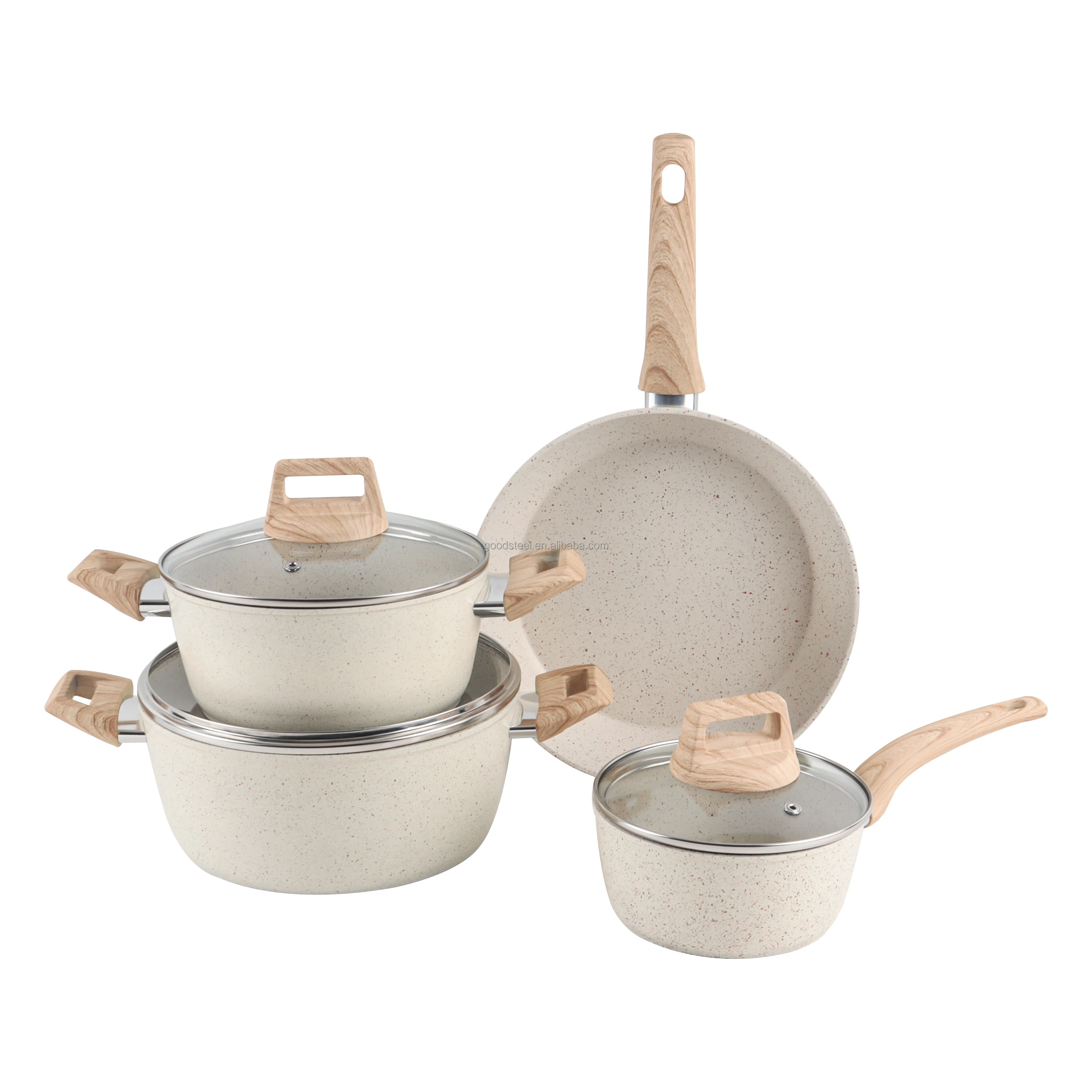 Forged Granite Cookware with Non-Stick Marble Coating aluminum cookware with Bakelite and Soft Touch Handles