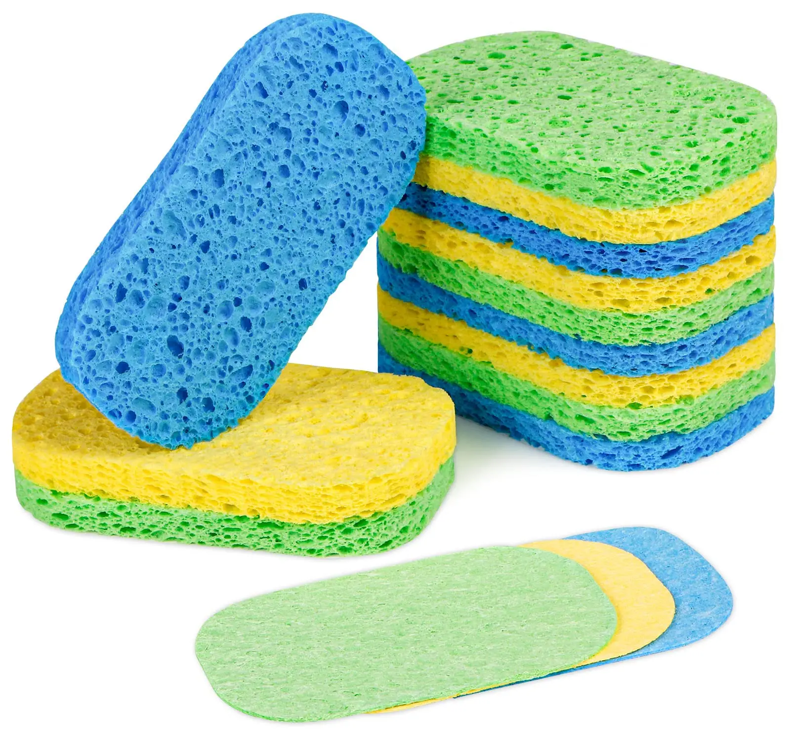 Cellulose Sponges Natural Non-Scratch Cleaning Scrub Sponges for Kitchen and Household Compressed Dish Washing Sponge