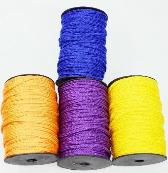 Custom colored  4mm 5mm 6mm 7mm 8mm 9mm round cotton pp nylon rope packaging flat rope