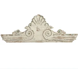 Vintage Living Room Home Accessories Rust Luxury Decorative Carving Wooden Pediment Sculpture Ornaments Wall Hanging Decorative
