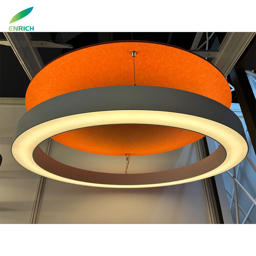 European Chandelier Hard Felt Fabric Ceiling Lamp Ring LED Pendant Light Non-Woven PET Felt Lamp 5 Years Warranty