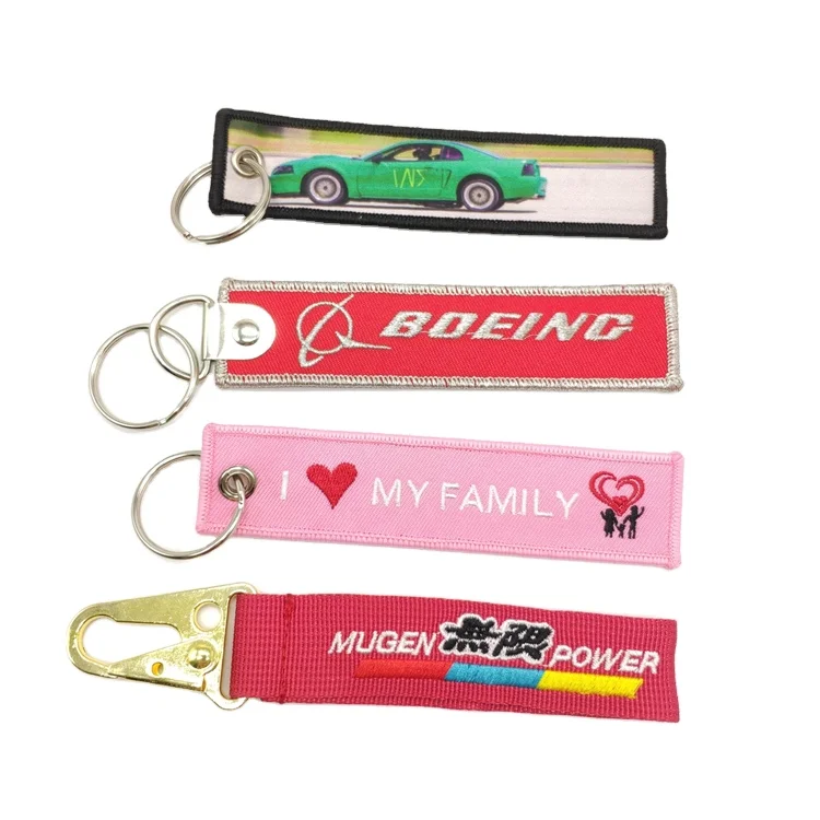Custom Name tag Racing Bike Motorcycle Embroider Keychain Key Holder