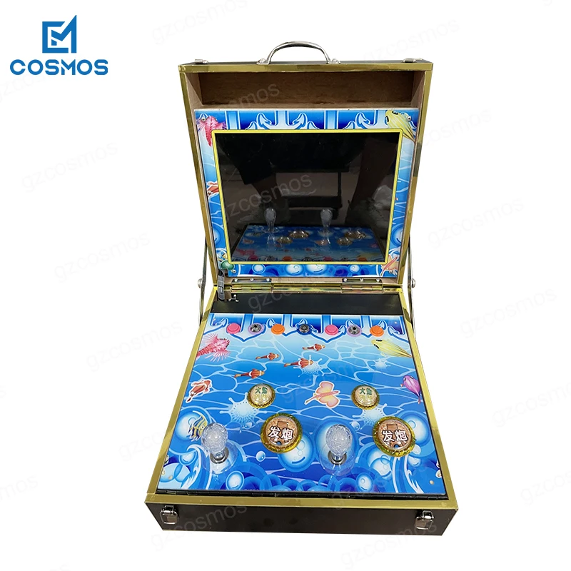 Mini Fishing Game Shooting 2 Player 26 In One Fish Hunting Arcade Machine With Folding Box