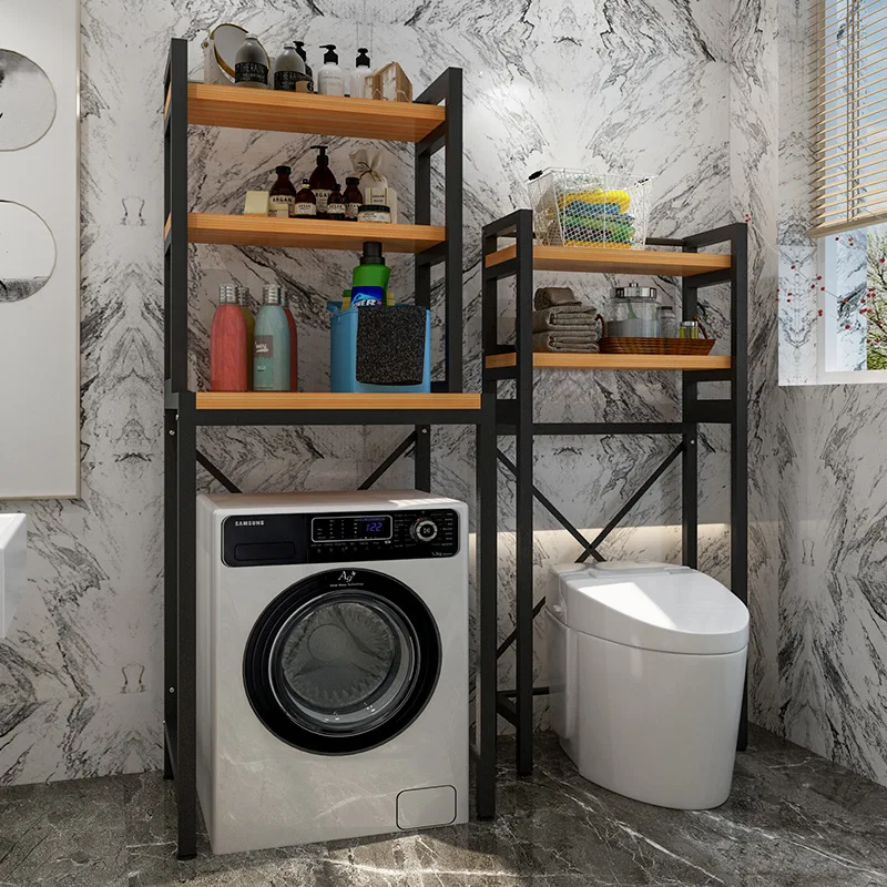 Suoernuo коричневый стеллаж для хранения в туалете гостиной экономия пространства с крючками ванной комнаты органайзер туалета