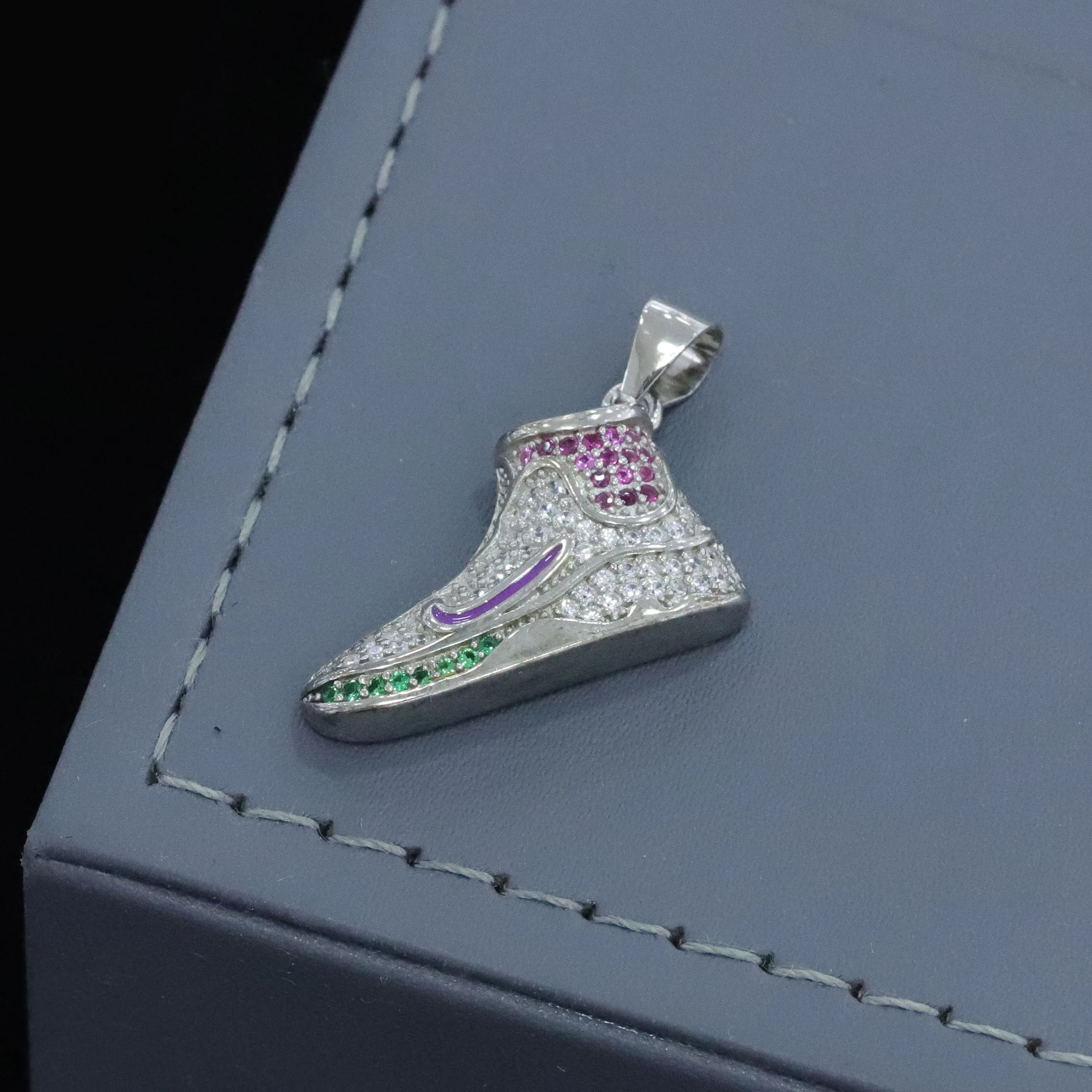 High Demand Luxury Hip Hop S925 Sterling Silver Shoes Shape Pendant Custom Gift for Children with Moissanite