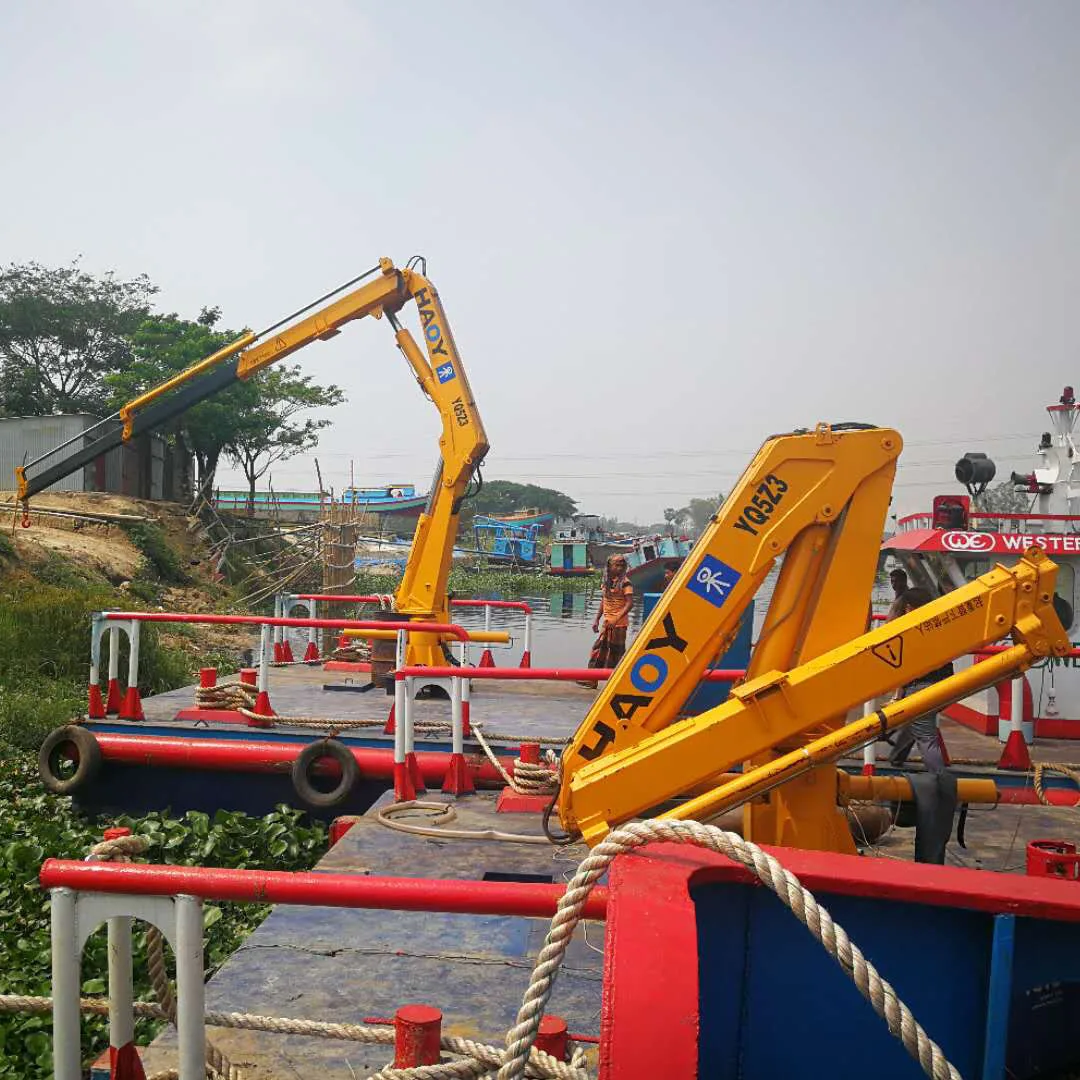 5 tons folding boom hydraulic crane Remote Control Marine Hydraulic Crane