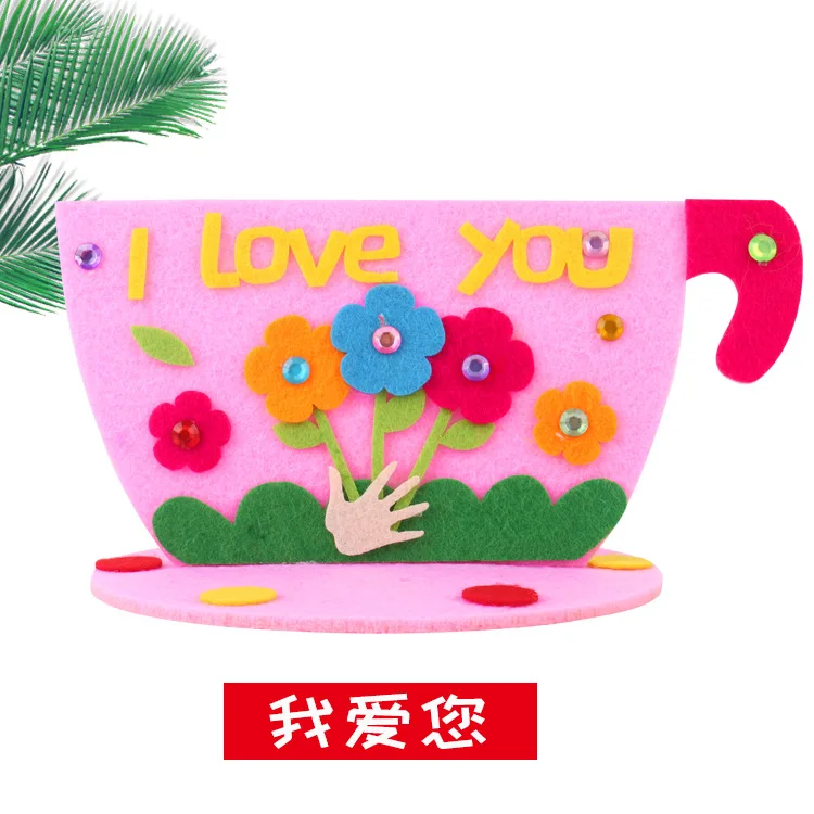 Gift non-woven thanksgiving tea cups kindergarten children diy handmade materials to send teachers gifts