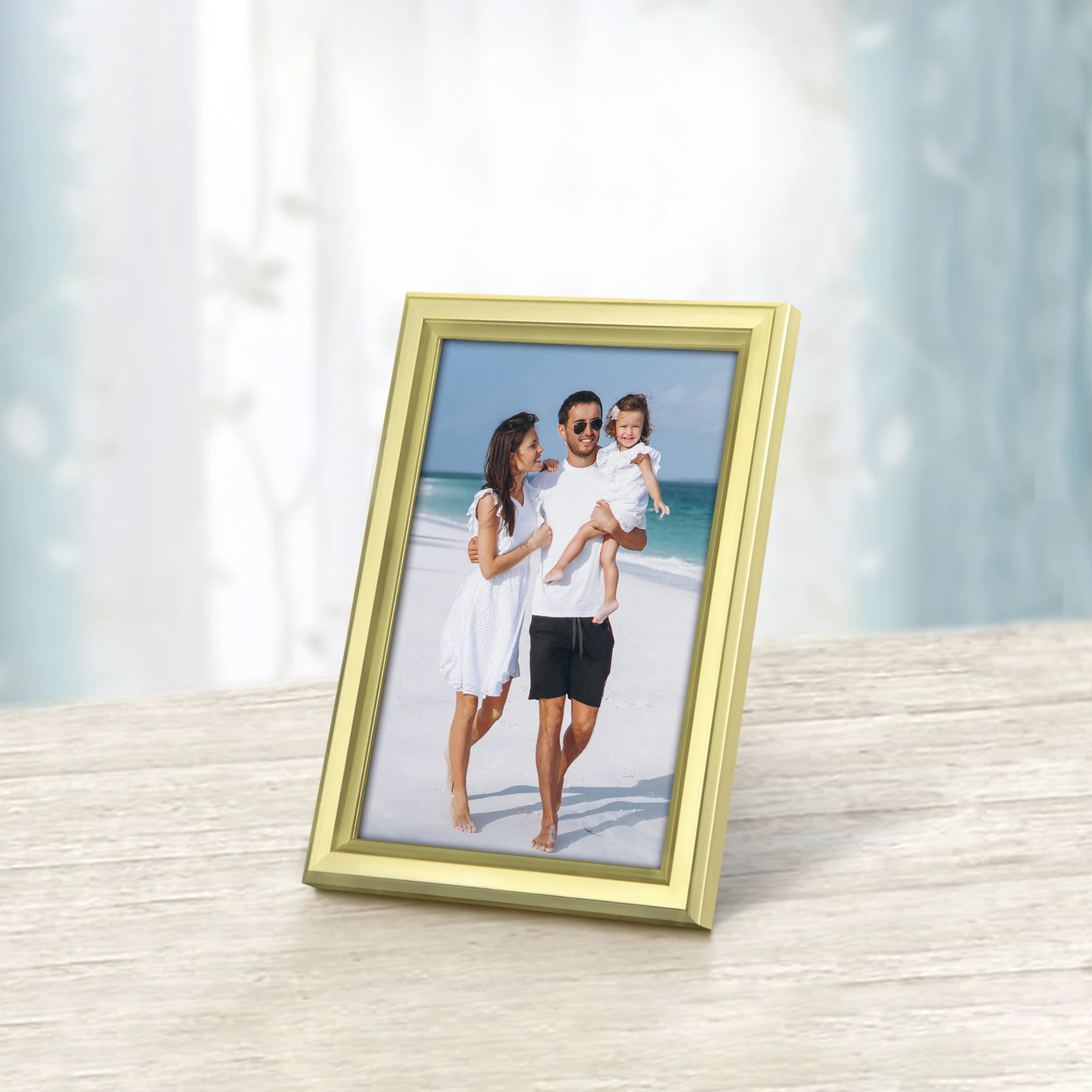 Hot Sale Family Decoration Gold Plastic 4X6 Photo Frame For Table Wall Decor