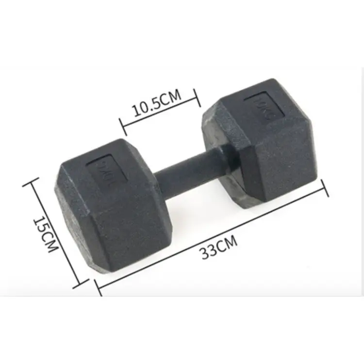 Popular new dumbbell fitness equipment environmental protection PVC hexagonal dumbbell 10kg