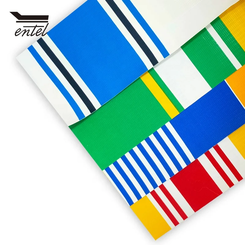 wholesale awning PVC striped mesh tarpaulin waterproof material tarpaulin for awnings