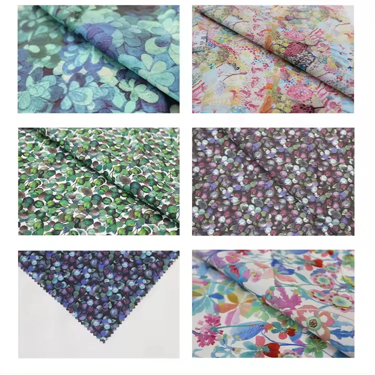 custom Liberty print 80S lightweight Soft Digital printed Lawn Poplin 100% Cotton Fabric Liberty Dress blouses fabrics