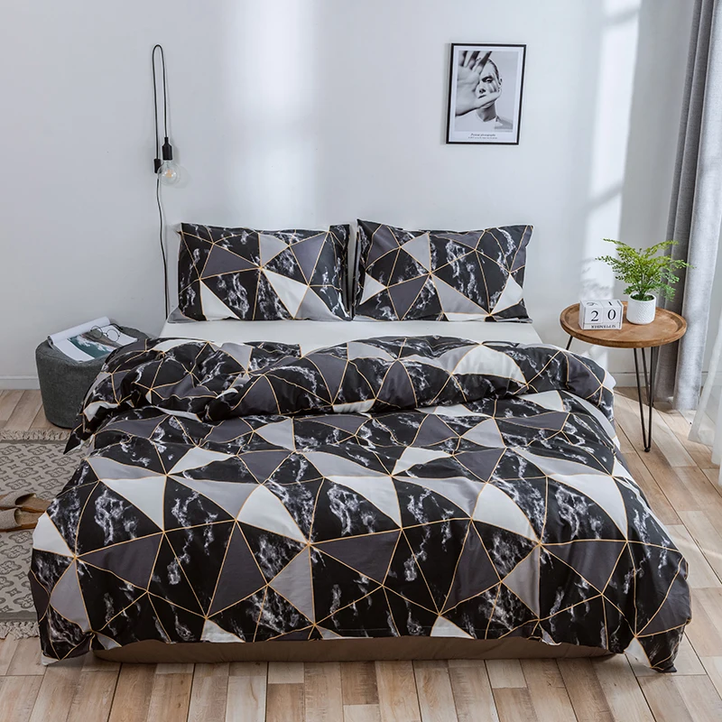 
Printed Duvet Cover Bed Sets Sabanas Para Camas Luxury Bedding Set 3 d Modern Designer Brand King Size Korean Bedding Set Cotton 