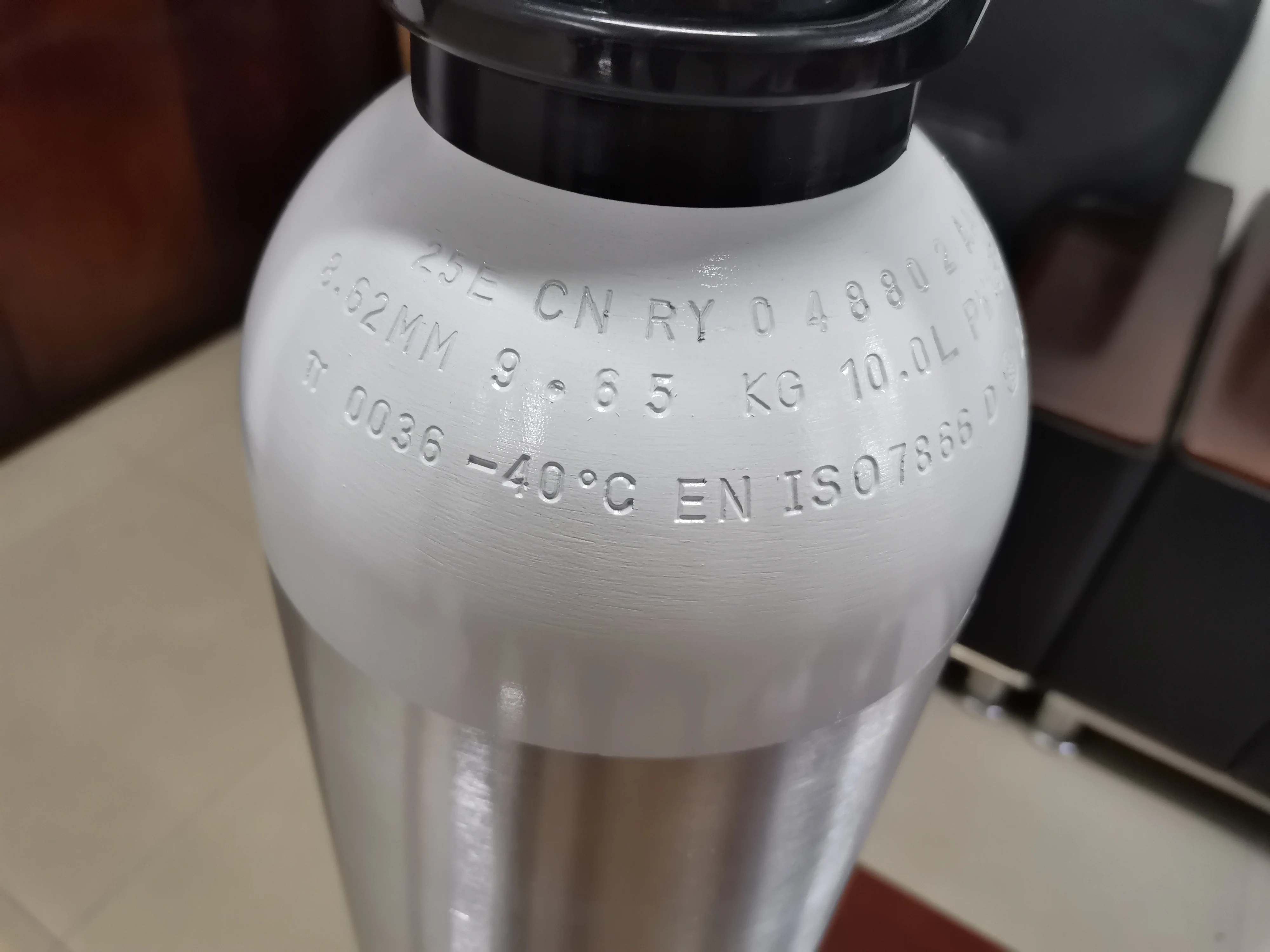 250bar Aluminum 10L CO2 Oxygen Cylinder