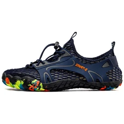 2021 Hot sales mesh fabric pig nubuck hole rubber outsole seashore beach walking wading shoes