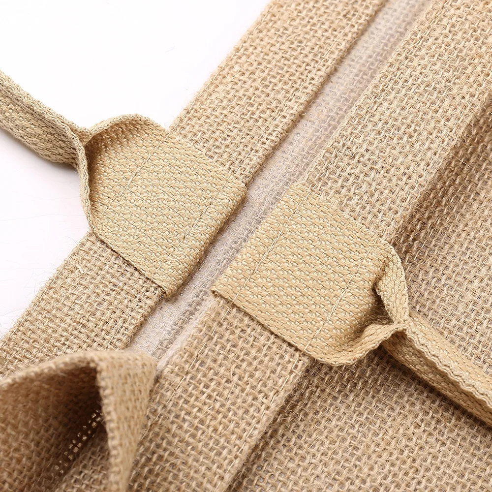 Latest custom logo jute shopping bag eco friendly reusable large jute bag recycle foldable carry jute tote bag