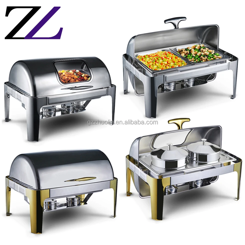 9L traditional buffet crafting chaffing dish rolling lid top chafer cover buffet heated display cheapest chafing dishes sale