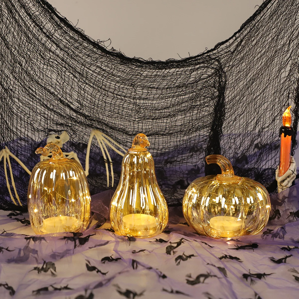 cheap halloween decorations craft supplies large artificial pumpkins led light for indoor fireplace mantel table