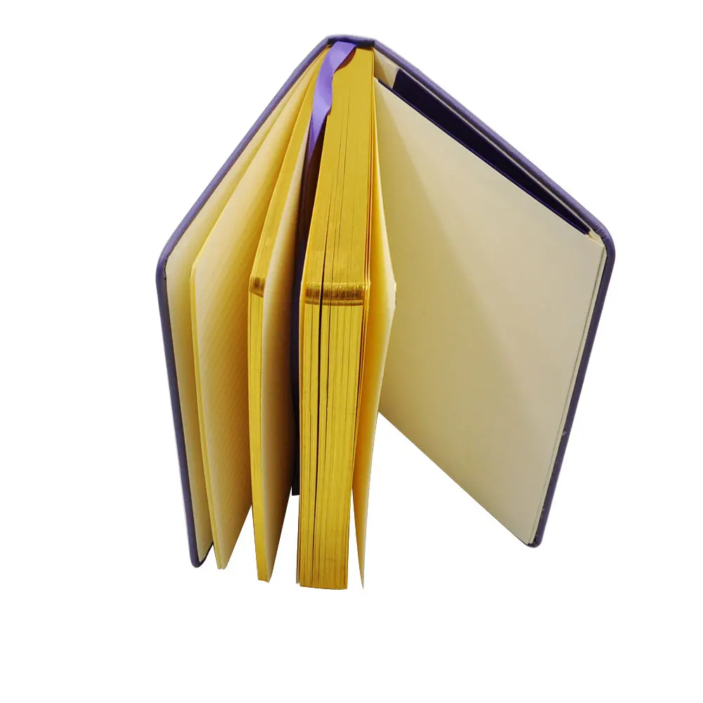 Hardcover Perfect Binding PU Leather Notebook Personalized Gold Edge Notepad