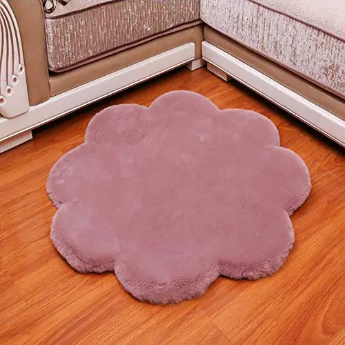 Hot selling artificial rabbit fur style lovely faux sheepskin rug for bedroom floor decoration