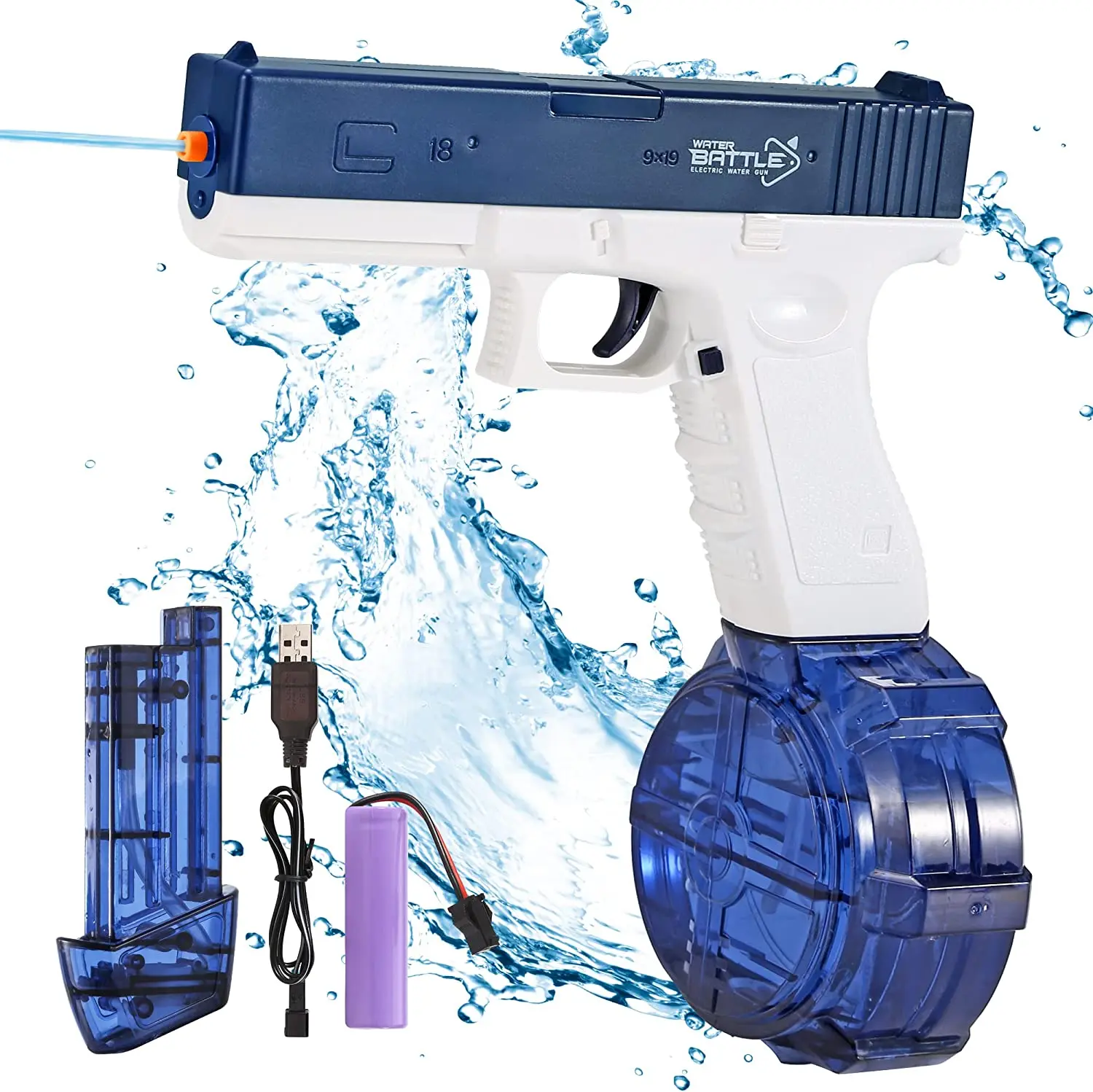 Glock Electric Water Soaker Gun Toy Automatic Kids Summer Automatic Squirt Guns Electric Water Guns for Boys Kids