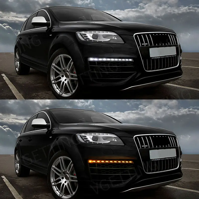 Waterproof 4L0953041 4L0953042 Auto Front Bumper DRL Led Daytime Running Light  Fog Driving Lamp For Audi Q7 2006 2007 2008 2009