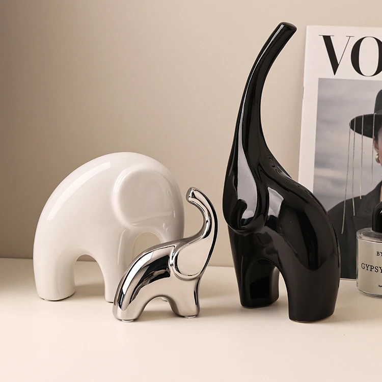 Three Elephant Ornaments To Attract Wealth Light Luxury High-end Home Wine Cabinet Decoration Sculpture Living Room Office Gifts