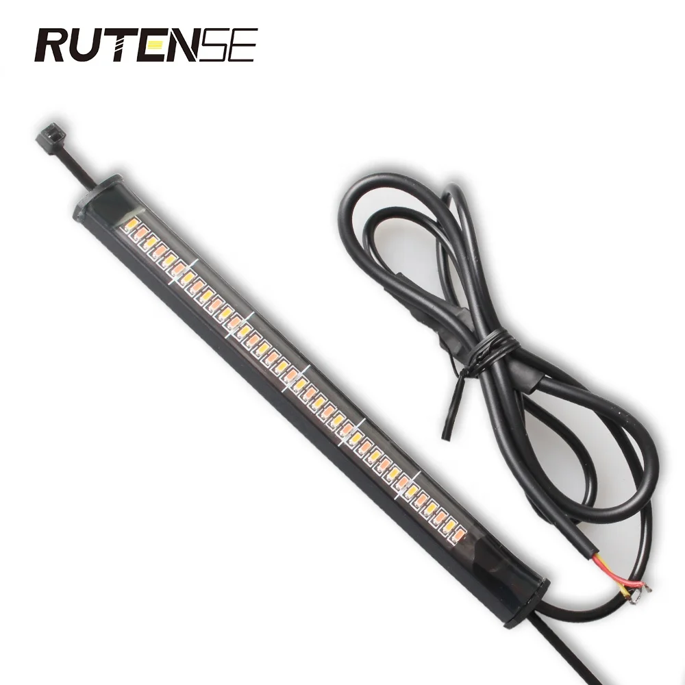 RUTENSE 12v car led drl motorcycle daytime running light  auto parts  led light red and yellow car led strip light