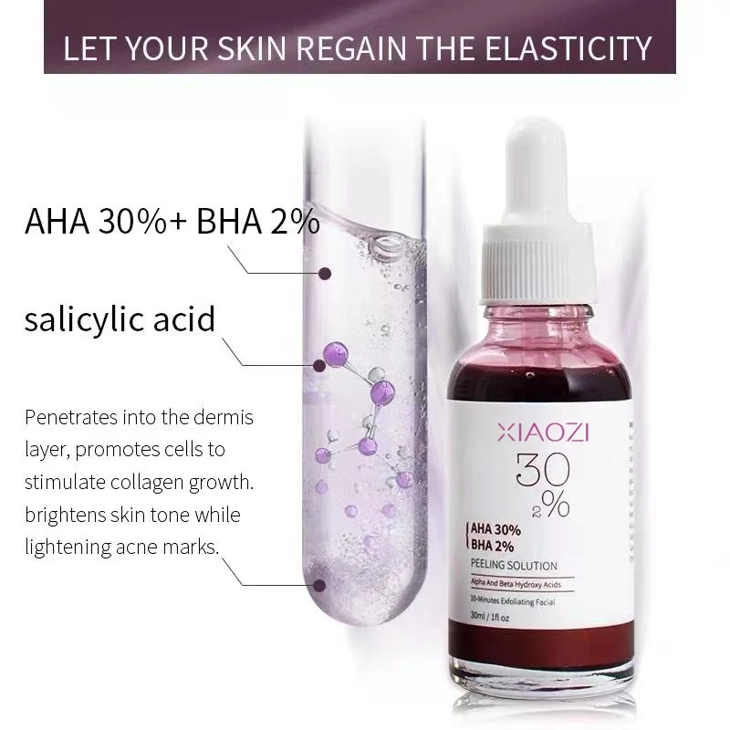 Hot sell Private Label Whitening Skin Care Exfoliating Remove Acne Scars Facial Serum Glycolic AHA 30% BHA 2% Peeling Solution