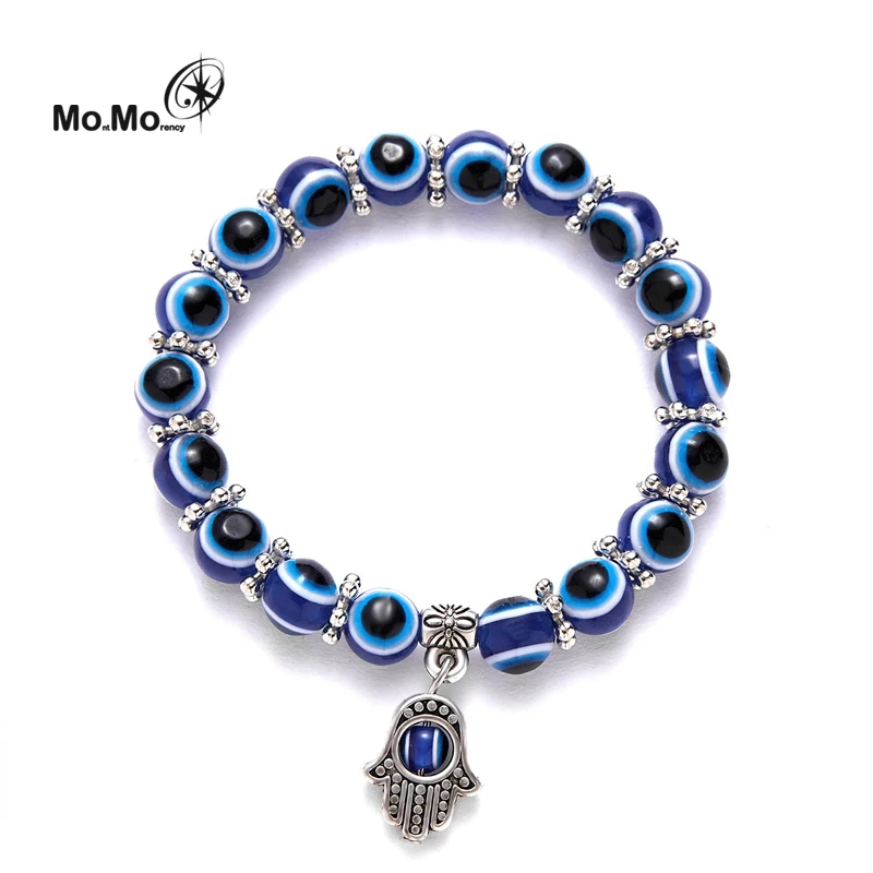 Fashion Blue Eyes Bracelet Evils Turkish Glass Beads Handmade Elasticity Bracelet Jewelry For Women