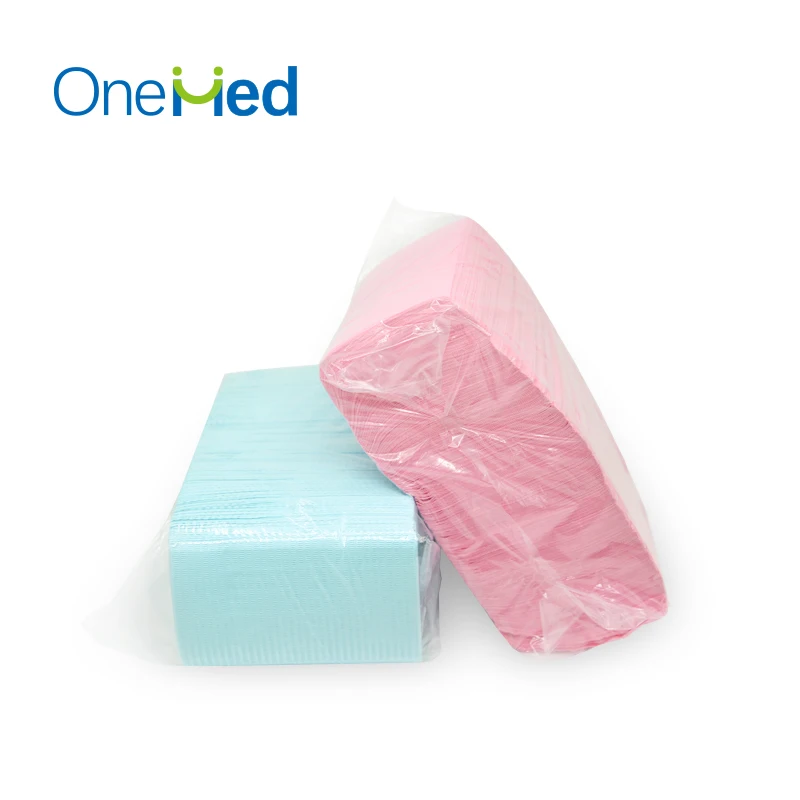 disposable 2ply paper 1ply film colorful dental bibs patient bibs