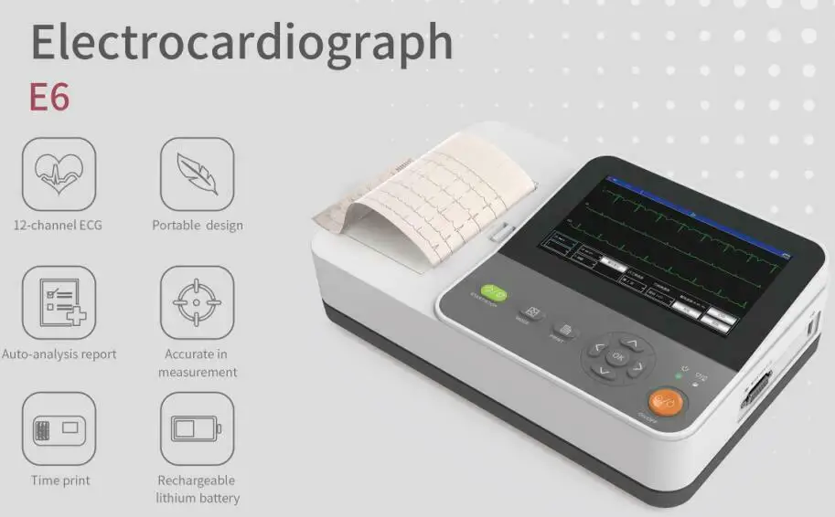 CONTEC монитор ЭКГ E6 6-канальный машина electrotelegraph флеш-накопитель USB сенсорный 12 EKG программное обеспечения для подключения к компьютеру