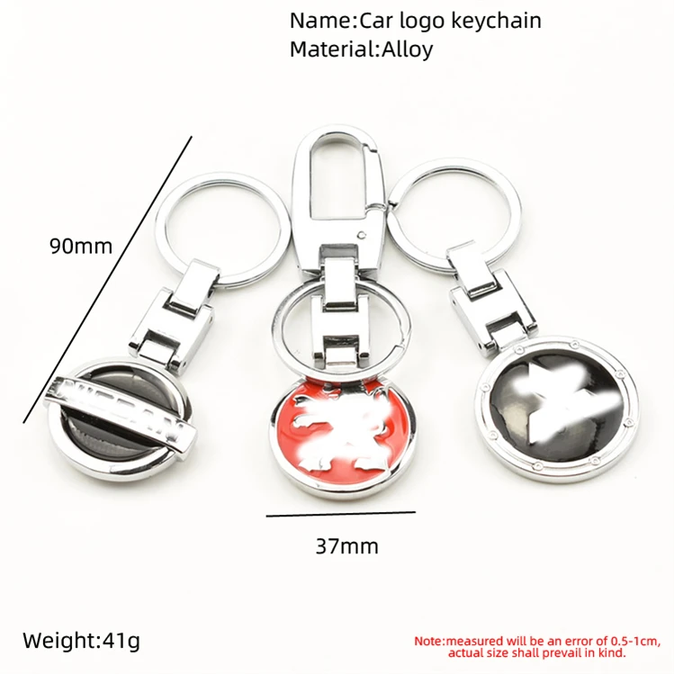 Wholesale Car Logo Keychain for Mitsubishi GMC Jeep Citroen Land Rover Customized Metal Keychain