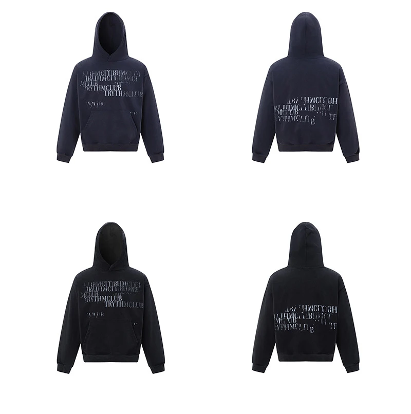 380gsm screen print bleached chenille patch animal digital print colorblock custom polyester unisex baggy hoodie