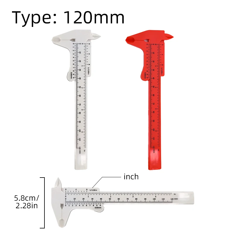 High Quality Button Accessories Metric Scale Semi Double Measuring Ruler Vernier Plastic Eyebrow 80/150 MM Caliper Tattoo Tool