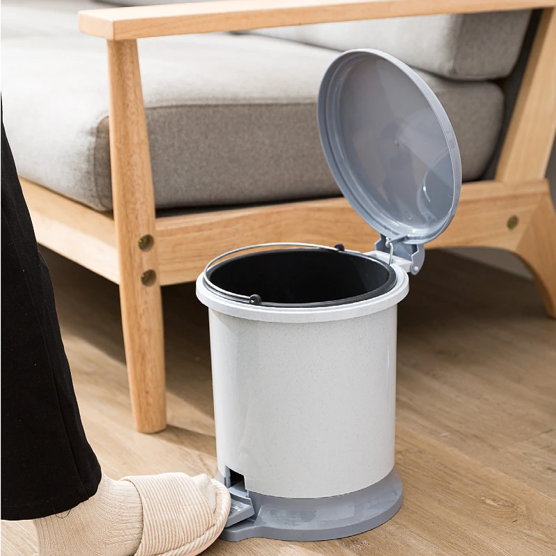 Pedal type wastepaper basket garbage container apartment hotel stainless steel trash can