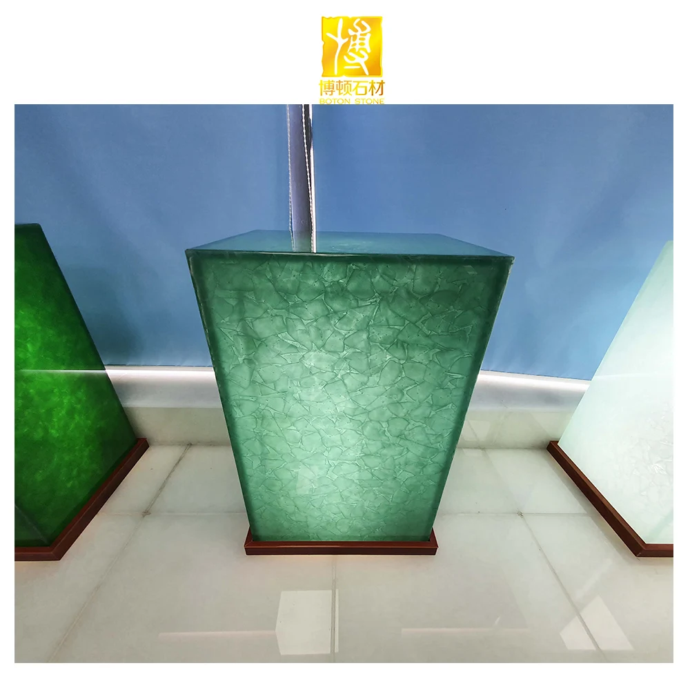 
decorative artificial stone jade glass translucent stone slab colorful glass onyx stone 