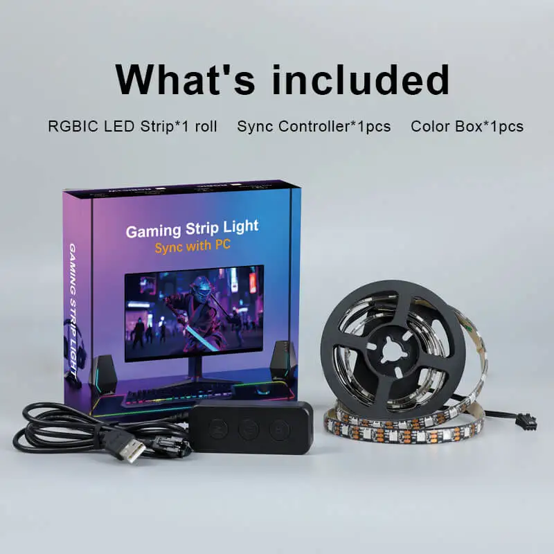 Gaming Ambient PC ARGB Backlight Color Sync 5V USB Powered  LED Gaming Lights for PC 24 - 34 Inch Monitor