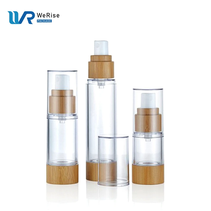 Trade Price  Airless Plastic Spray Pump Bottle Transfer Printing Airless Bottle Lotion Bottle with AS Cap