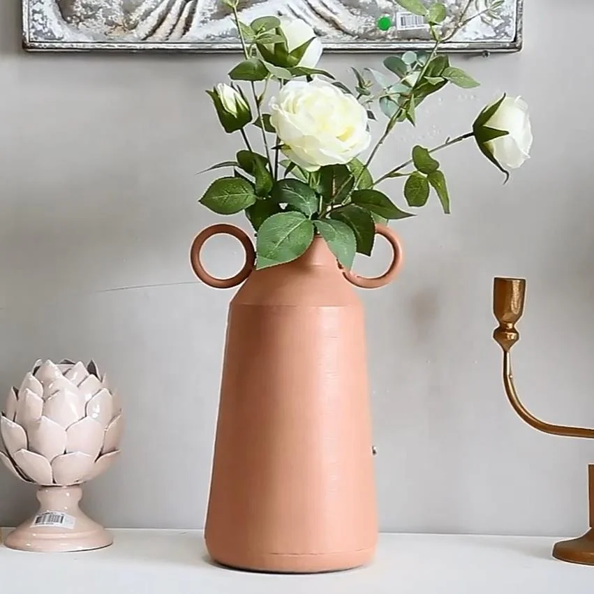 IVYDECO Modern Porcelain Vases Metal Ceramic Vases Decor Flower Pots Planters Other Home Decor