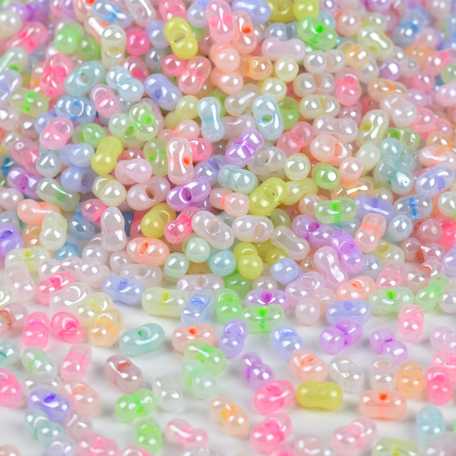 Factory New Wholesale Small Package 120pcs/bag Macaron Cream Series 3*6mm Peanut Beads Glass for Diy Jewelry Making