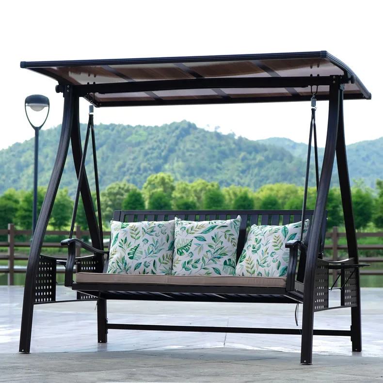 3 Seat Outdoor Hanging Egg Swing Chair Garden Rattan Luxury Swings Patio Swings Hanging Chair